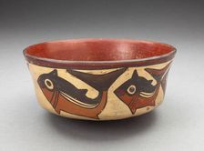 Bowl Depicting Fish, Sharks, or Whales, 180 B.C./A.D. 500. Creator: Unknown