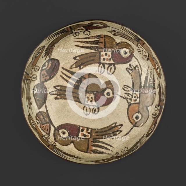 Bowl Depicting Hummingbirds, 180 B.C./A.D. 500. Creator: Unknown.
