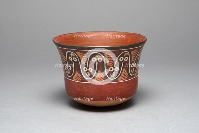 Bowl Depicting Interlocking, Undulating Abstract Serpents, 180 B.C./A.D. 500. Creator: Unknown.