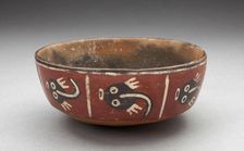 Bowl Depicting Row of Abstract Figures, Possibly Tadpoles, 180 B.C./A.D. 500. Creator: Unknown