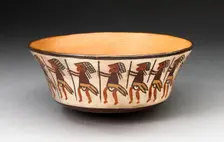 Bowl Depicting Row of Figures Holding Staffs, 180 B.C./A.D. 500. Creator: Unknown