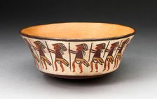 Bowl Depicting Row of Figures Holding Staffs, 180 B.C./A.D. 500. Creator: Unknown