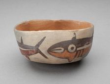 Bowl Depicting Row of Fish or Sharks, 180 B.C./A.D. 500. Creator: Unknown