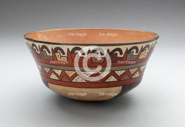 Bowl Depicting Rows Containing Repeated Geometric Motifs, 180 B.C./A.D. 500. Creator: Unknown.