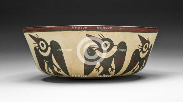 Bowl Depicting Vencejo Birds, 180 B.C./A.D. 500. Creator: Unknown.
