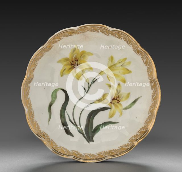 Bowl from Dessert Service: Smaller Yellow Lily, c. 1800. Creator: Derby (Crown Derby Period) (British).