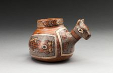 Bowl in the Form of a Llama with Geometric Motifs, A.D. 600/1000. Creator: Unknown