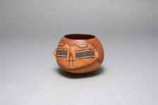 Bowl in the Form of a Trophy Head with Bound Lips and Shut Eyes, 180 B.C./A.D. 500. Creator: Unknown