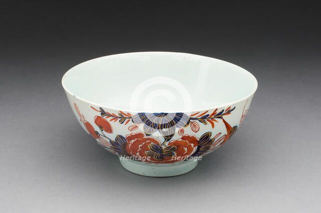 Bowl, London, 1760/64. Creator: Vauxhall Porcelain Factory.