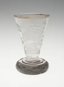Bowl of Wine Glass with Silver Foot, Bohemia, c. 1740. Creator: Bohemia Glass