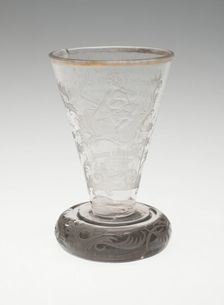 Bowl of Wine Glass with Silver Foot, Bohemia, c. 1740. Creator: Bohemia Glass