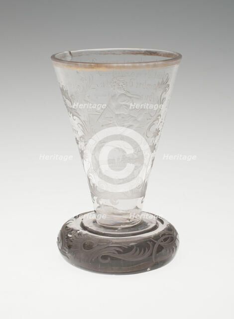Bowl of Wine Glass with Silver Foot, Bohemia, c. 1740. Creator: Bohemia Glass.