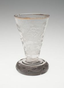 Bowl of Wine Glass with Silver Foot, Bohemia, c. 1740. Creator: Bohemia Glass
