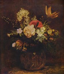 Bowl of Flowers 1864, (1935). Creator: Henri Fantin-Latour