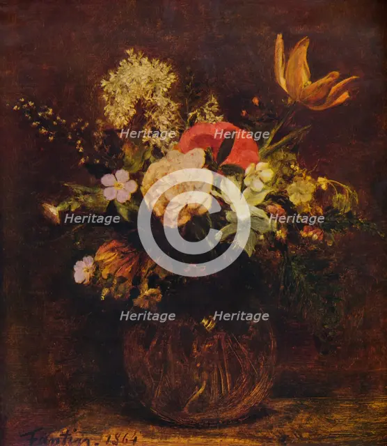 'Bowl of Flowers', 1864, (1935).  Creator: Henri Fantin-Latour.