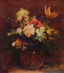 Bowl of Flowers 1864, (1935). Creator: Henri Fantin-Latour