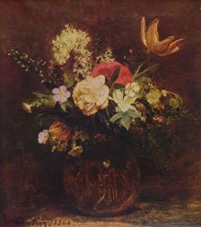 Bowl of Flowers 1864, (1935). Creator: Henri Fantin-Latour