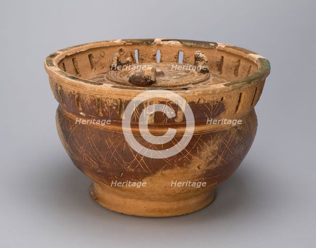 Bowl-Shaped Vessel with Cover (Gui) and Pierced Collar, Eastern Han dynasty, 1st century. Creator: Unknown.