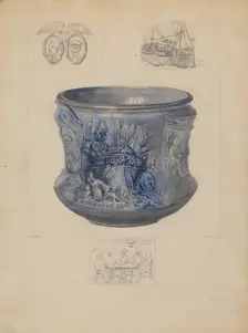 Bowl: "Sinking of the Maine", c. 1936. Creator: Edith Magnette