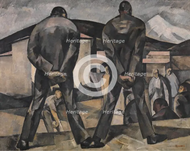 Bowlers, 1921. Creator: Henri Ramah.