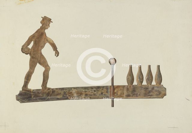 Bowling Weather Vane, c. 1938. Creator: Hazel Hyde.