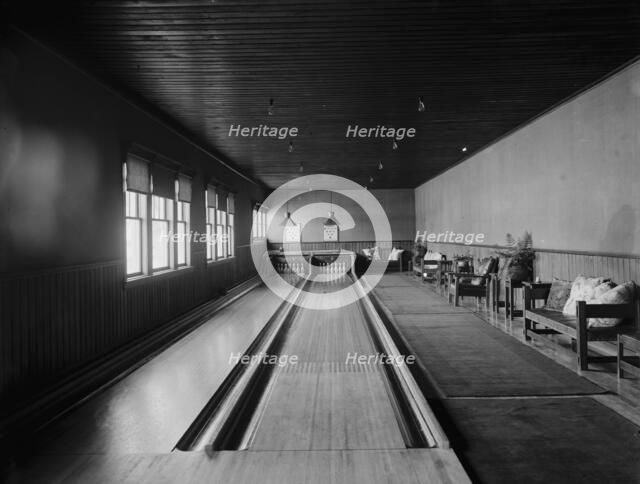 Bowling alleys, Paul Smith's casino, Adirondack Mountains, between 1900 and 1905. Creator: Unknown.