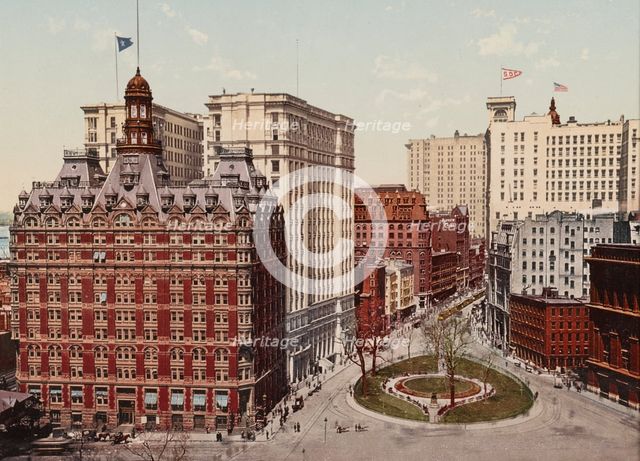 Bowling Green and Lower Broadway, New York City, c1900. Creator: Unknown.