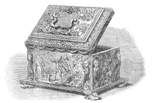 Box made of the wood of Shakspeare’s mulberry-tree, presented to [David] Garrick..., 1864. Creator: Unknown