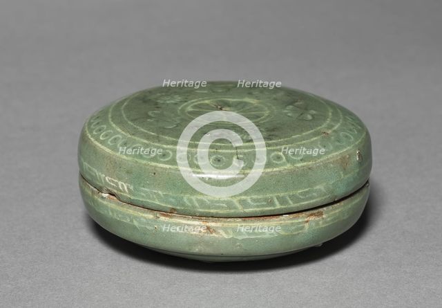 Box and Cover with Inlaid Chrysanthemum and Insect Design, 918-1392. Creator: Unknown.