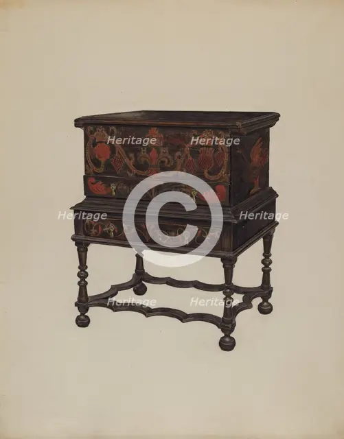 Box Desk on Frame, c. 1937. Creator: Francis Borelli.