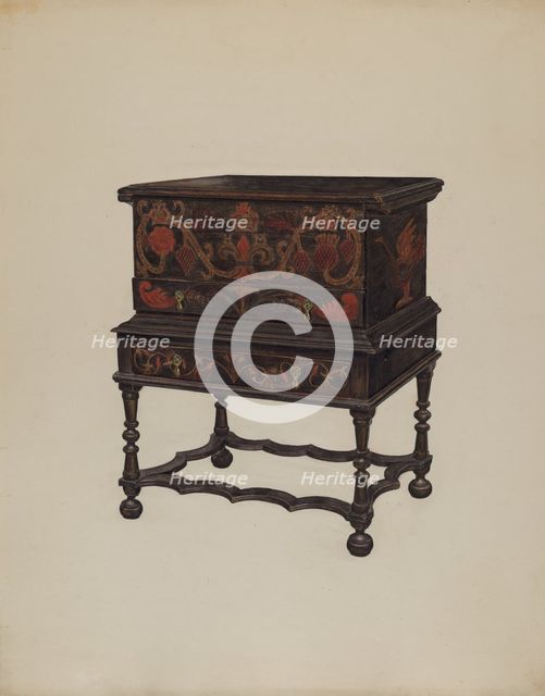Box Desk on Frame, c. 1937. Creator: Francis Borelli.