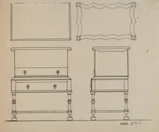 Box Desk on Frame, c. 1937. Creator: Lorenz Rothkranz