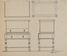 Box Desk on Frame, c. 1937. Creator: Lorenz Rothkranz