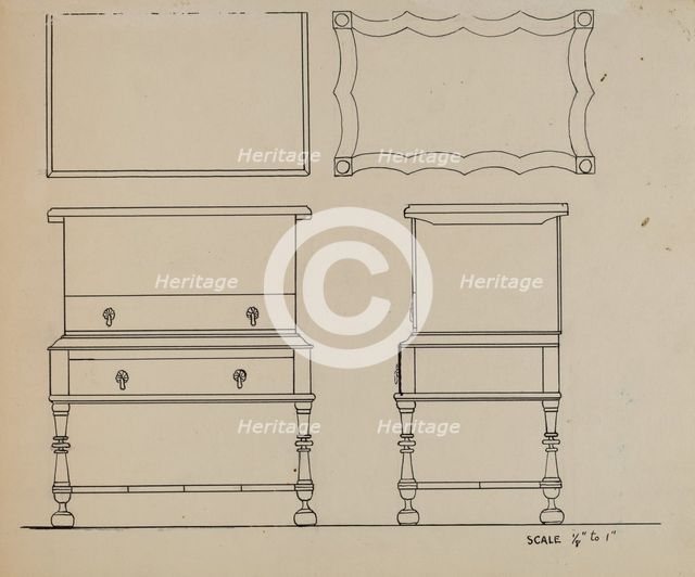 Box Desk on Frame, c. 1937. Creator: Lorenz Rothkranz.