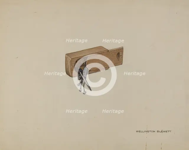 Box for Nails and Pins, 1937. Creator: Wellington Blewett.