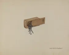 Box for Nails and Pins, 1937. Creator: Wellington Blewett