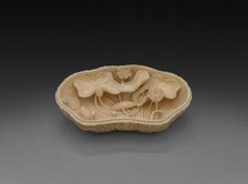 Box in Form of Lotus Leaf, 1700s. Creator: Unknown