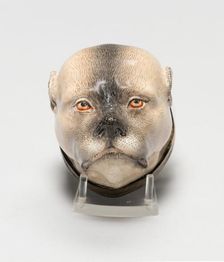 Box in the Form of a Pug's Head, Meissen, c. 1750. Creator: Meissen Porcelain