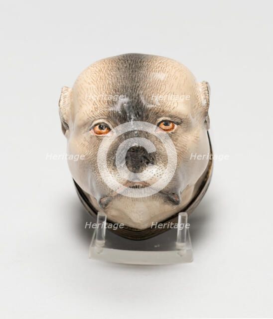 Box in the Form of a Pug's Head, Meissen, c. 1750. Creator: Meissen Porcelain.
