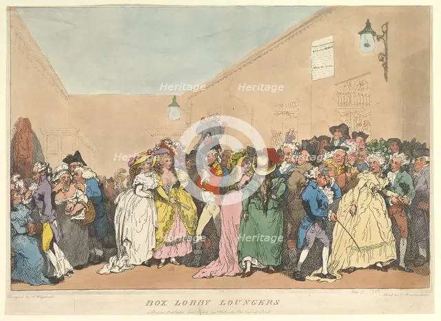Box Lobby Loungers, January 5, 1811. Creator: Thomas Rowlandson.