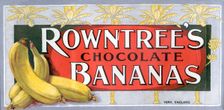Box top for Rowntree's Chocolate Bananas, 1910s