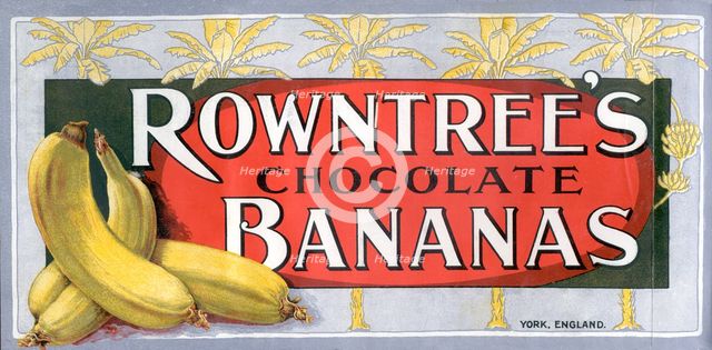 Box top for Rowntree's Chocolate Bananas, 1910s. Artist: Unknown