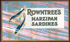 Box top for Rowntree's Marzipan Sardines, 1912