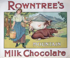 Box top for Rowntree's Mountain Milk Chocolate, 1910s