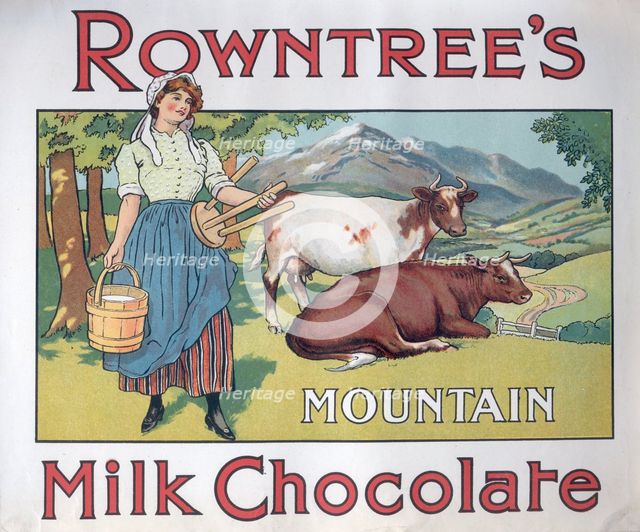 Box top for Rowntree's Mountain Milk Chocolate, 1910s. Artist: Unknown
