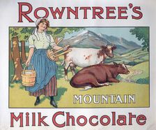 Box top for Rowntree's Mountain Milk Chocolate, 1910s