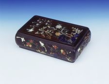 Box with mother-of-pearl and hard stone inlays, 20th century. Creator: Unknown