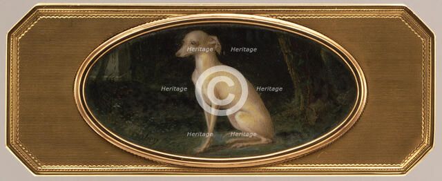 Box with portrait of a whippet, late 18th century. Creators: Joseph Etienne Blerzy, Jean-Baptiste Isabey.