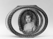 Box with portrait of a young girl with the initials DE, 1775-76. Creator: Peter Adolf Hall