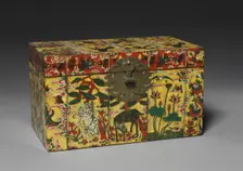 Box with Painted Ox Horn, 1800s. Creator: Unknown